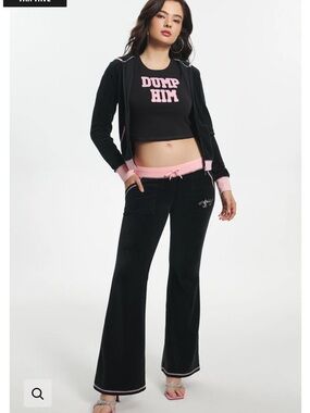 Juicy Couture Black Velour Track Pants